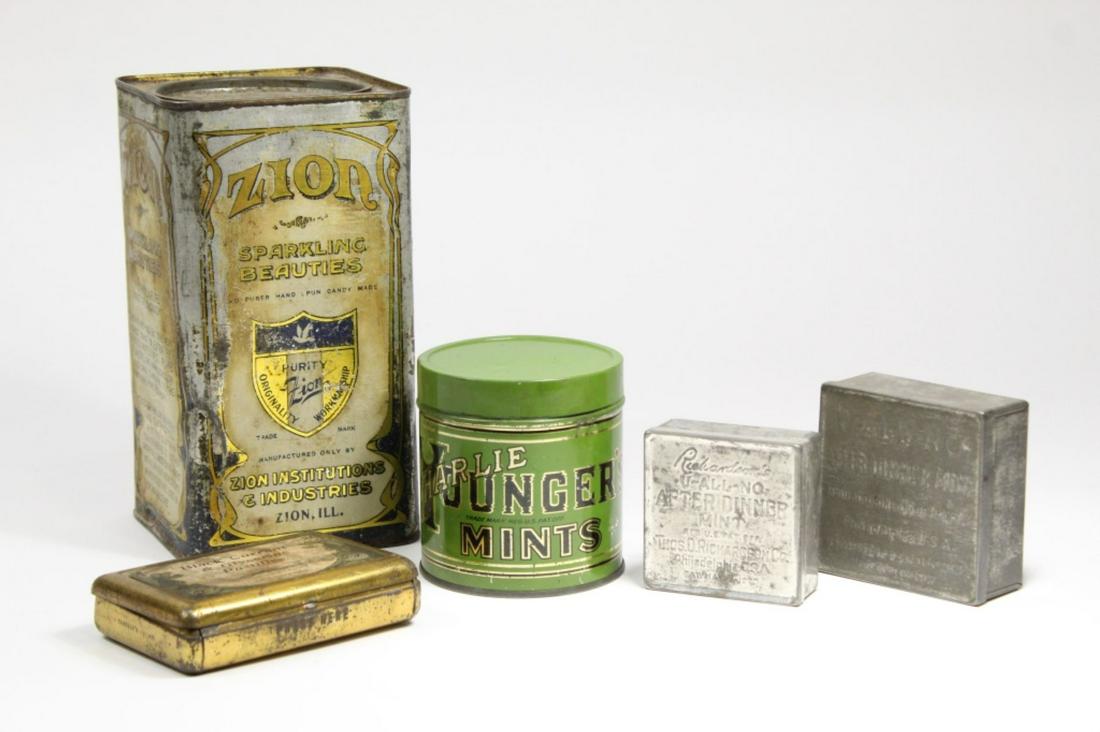 Lot of 5 Vintage Mint/Candy Tin Containers (1 of 6)