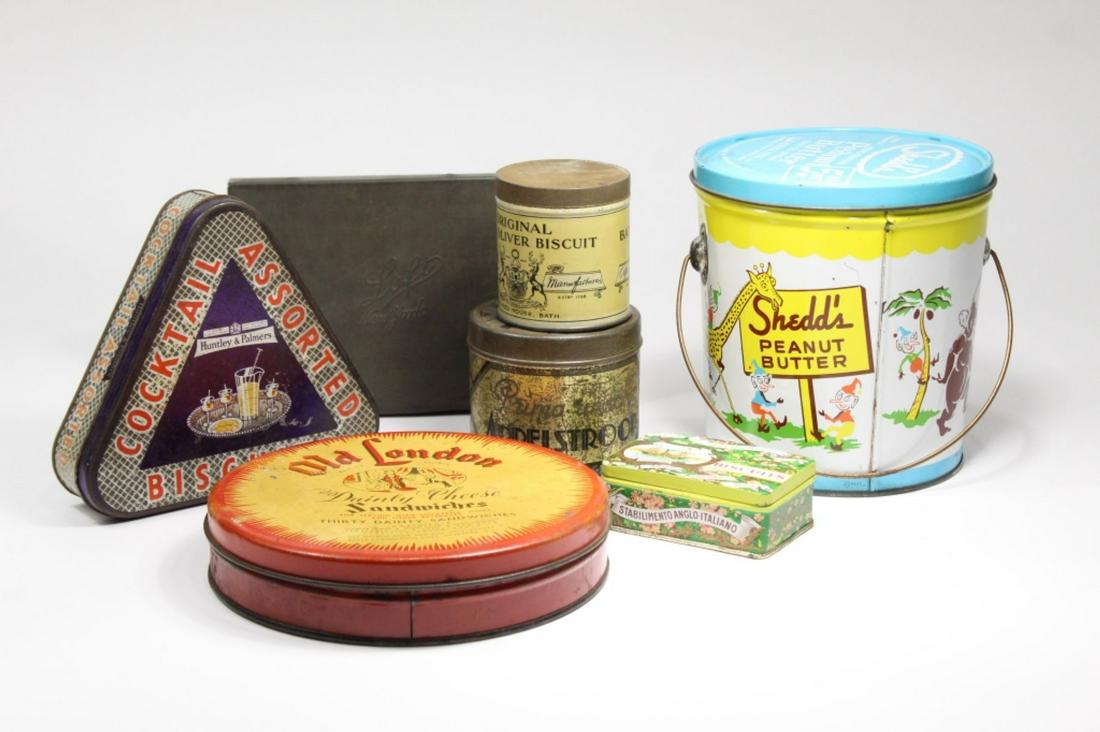 Lot of 7 Vintage Tin Food Containers (1 of 6)