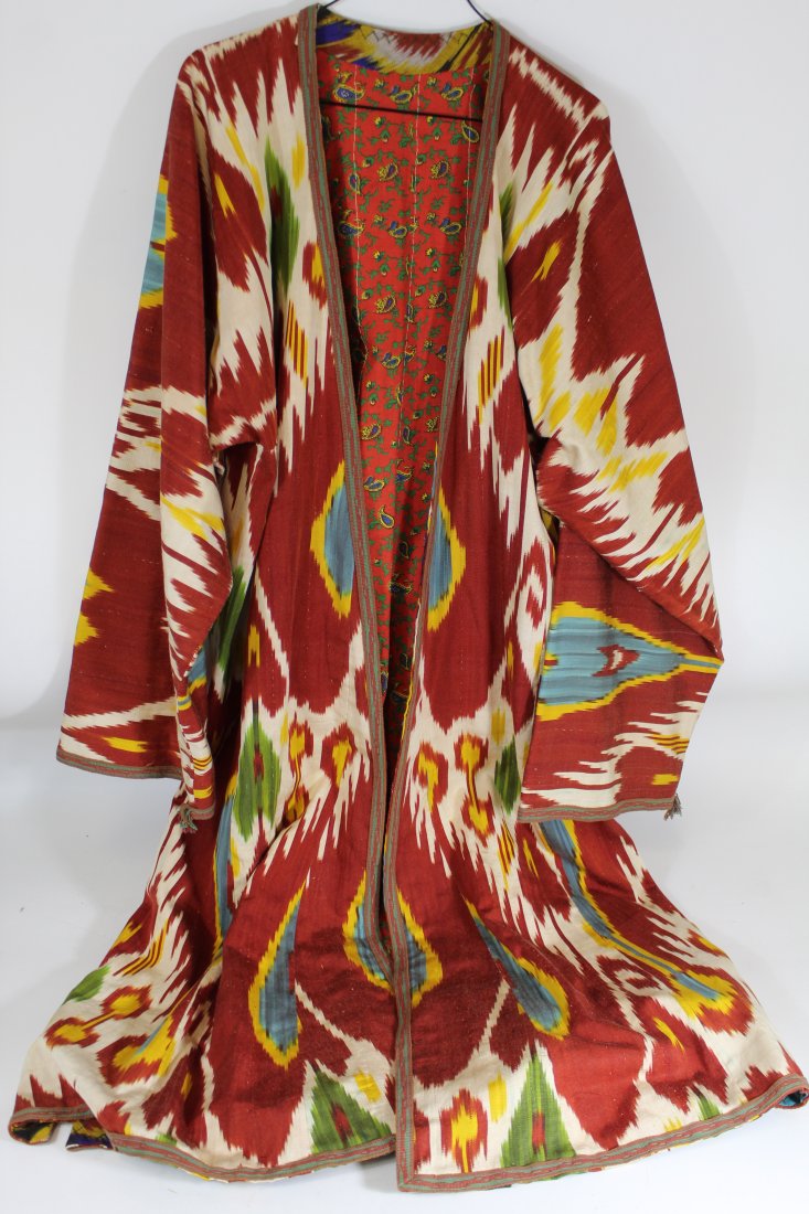 Vintage Handwoven Uzbek Ikat Silk Robe (1 of 9)
