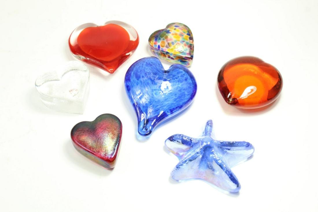 Heart & Starfish Glass Paperweights Robert Held (1 of 5)