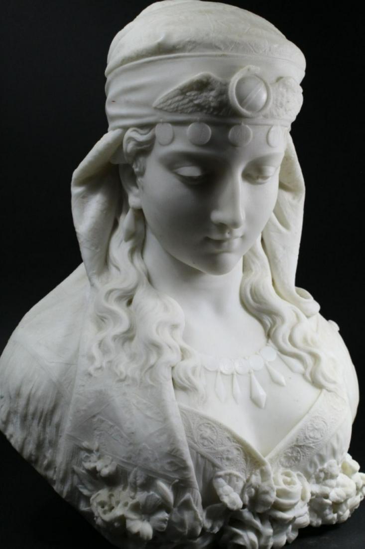 Ferdinando Vichi Egyptian Revival Marble Bust (1 of 7)