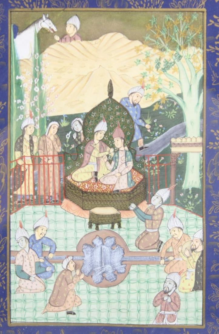 Indo Persian Miniature Painting Court Scene (1 of 4)