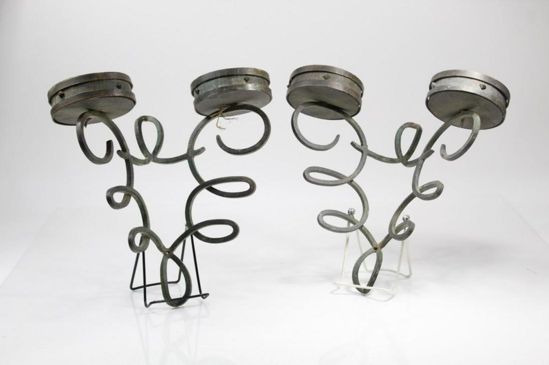 Pair Vintage Bronze Wall Sconces (1 of 8)