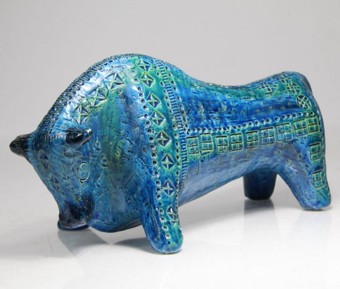 Aldo Londi Bitossi Rimini Blue Glaze Pottery Bull (1 of 12)