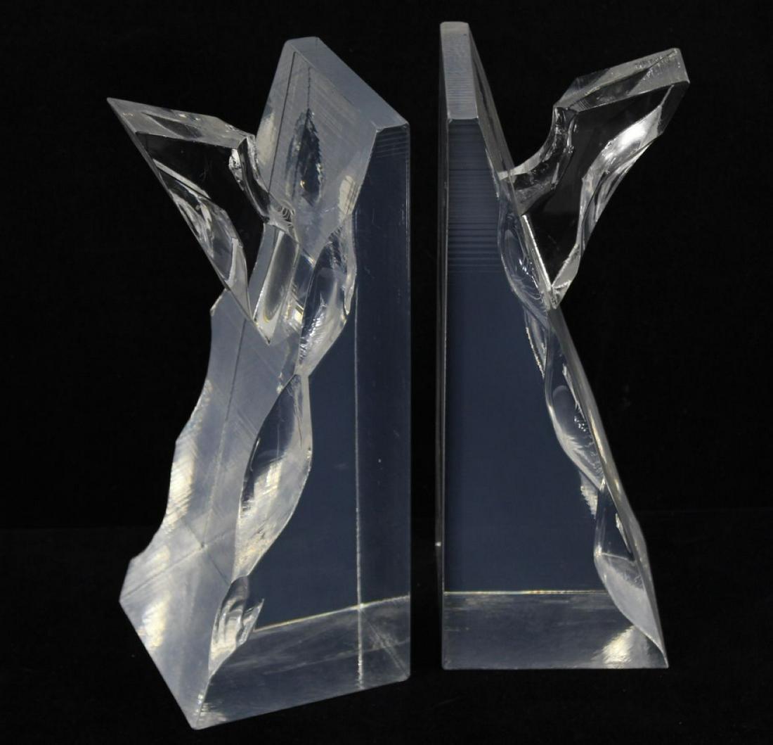 Brutalist / Mod Lucite Bookend Sculptures (1 of 5)
