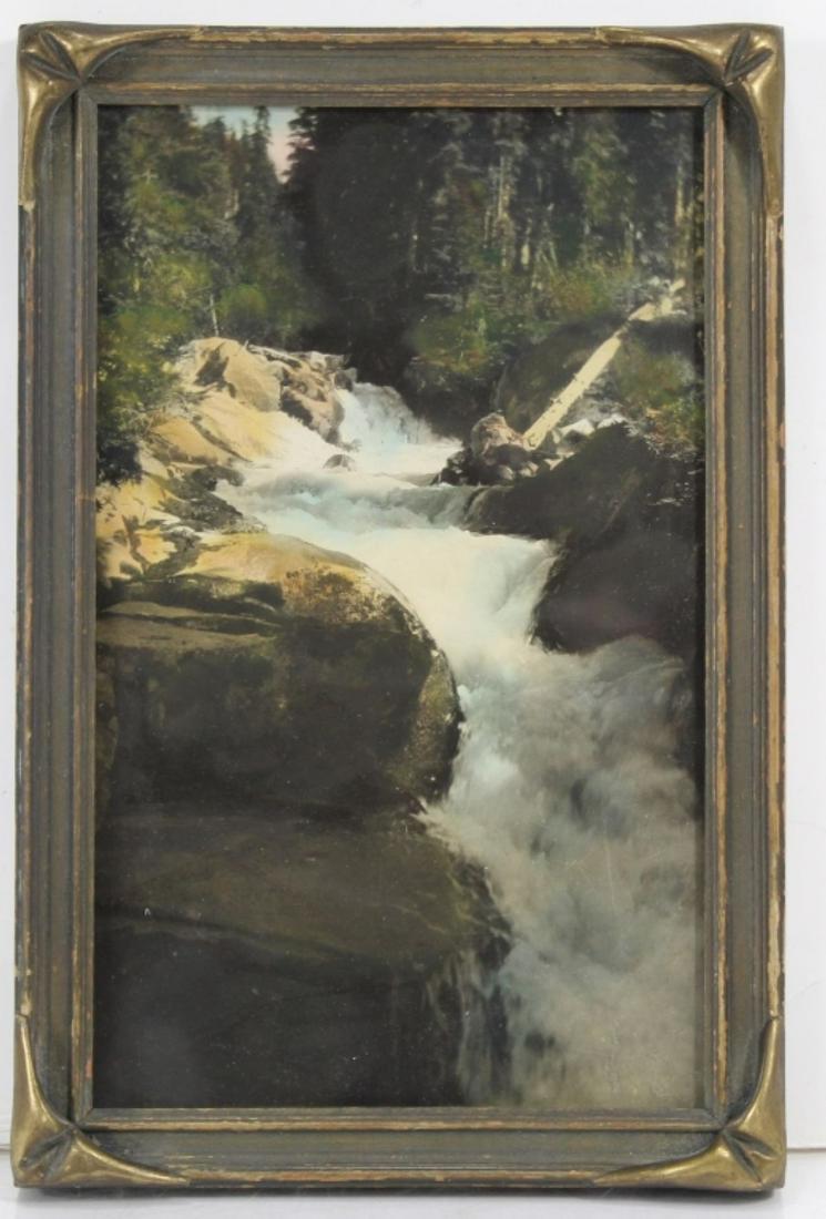 Antique Hand Tinted River Photo Pie Crust Frame (1 of 5)