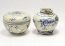 2 Ammanese Blue White Horse Jarlet & Covered Box