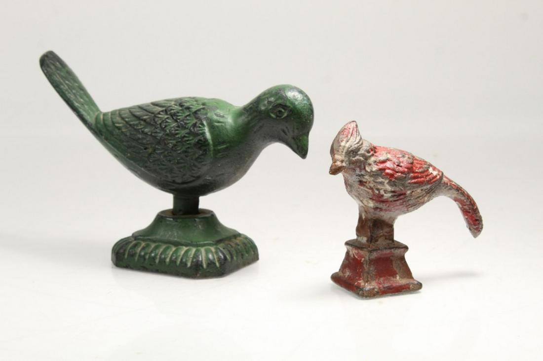 2pc Antique Cast Iron Bird Door Stop & Figure (1 of 6)