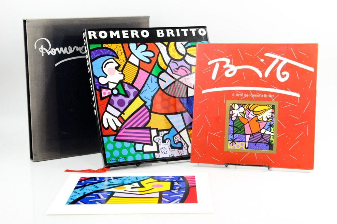 2pc Romero Britto Signed Books & Serigraph (1 of 10)