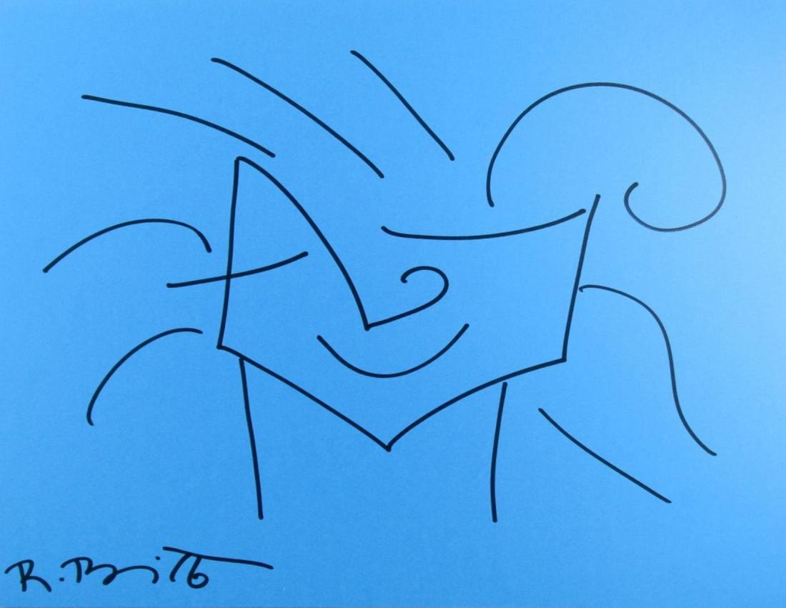 Romero Britto "Face" Signed Drawing (1 of 4)
