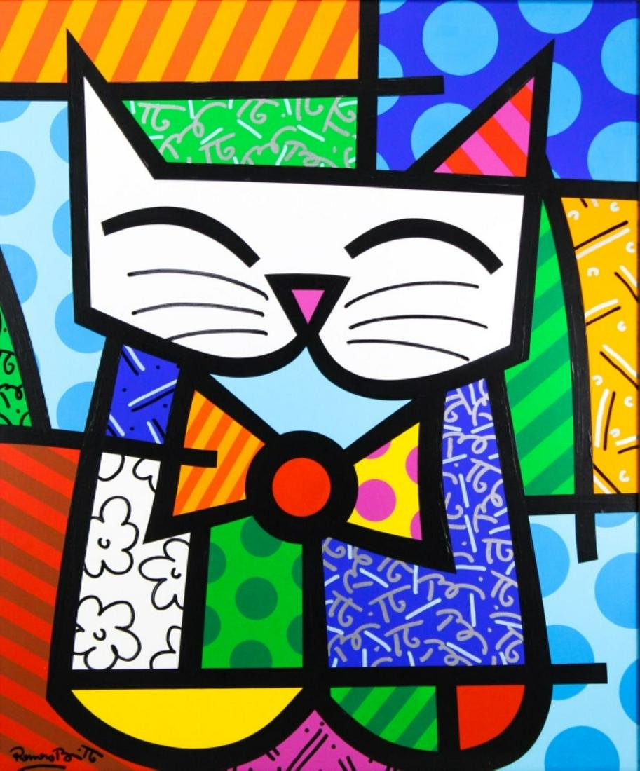 Romero Britto "My Brazilian Cat" Painting, 1997 (1 of 7)