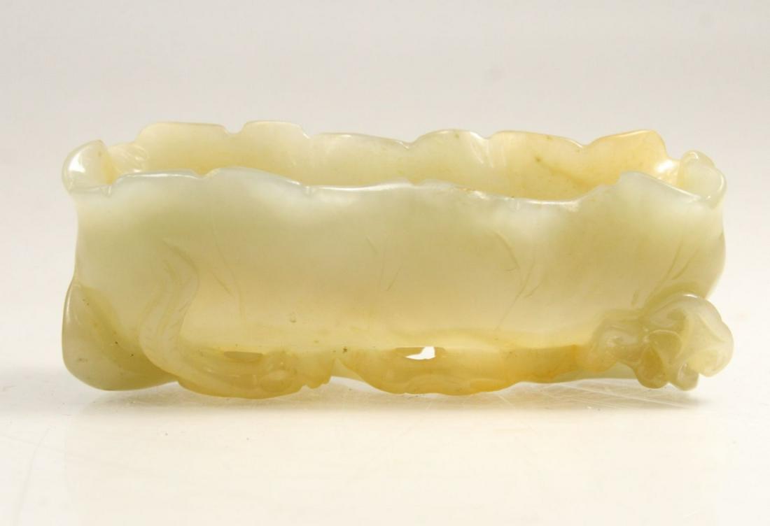 Chinese Jade Carved  Lotus Form Brush Washer (1 of 10)
