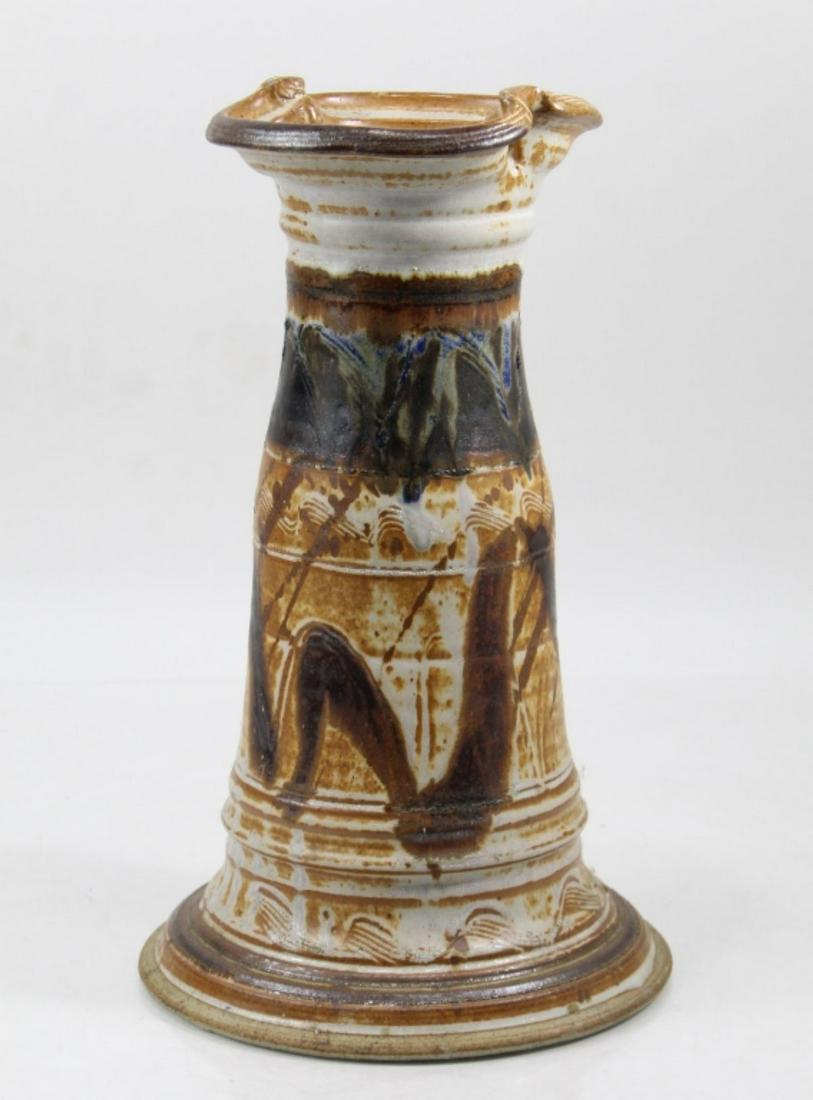 Artist Signed Studio Art Pottery Pedestal Vase (1 of 8)