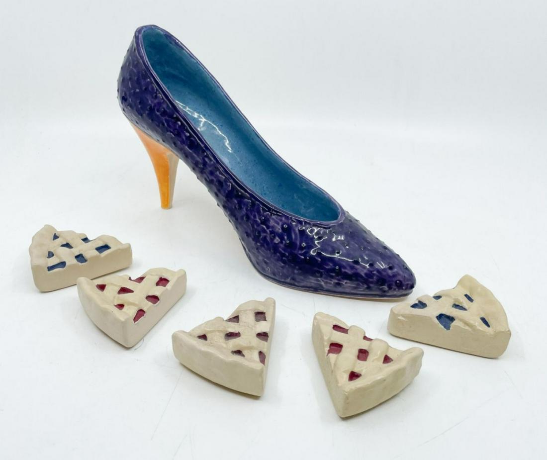 High Heel with Pie Ceramic Sculpture (1 of 4)