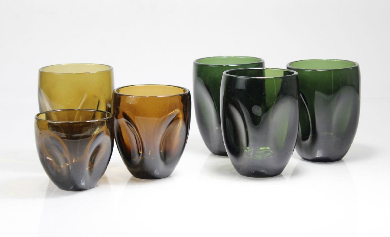 6pc Russel Wright Thick Wall Pinch Glasses (1 of 7)