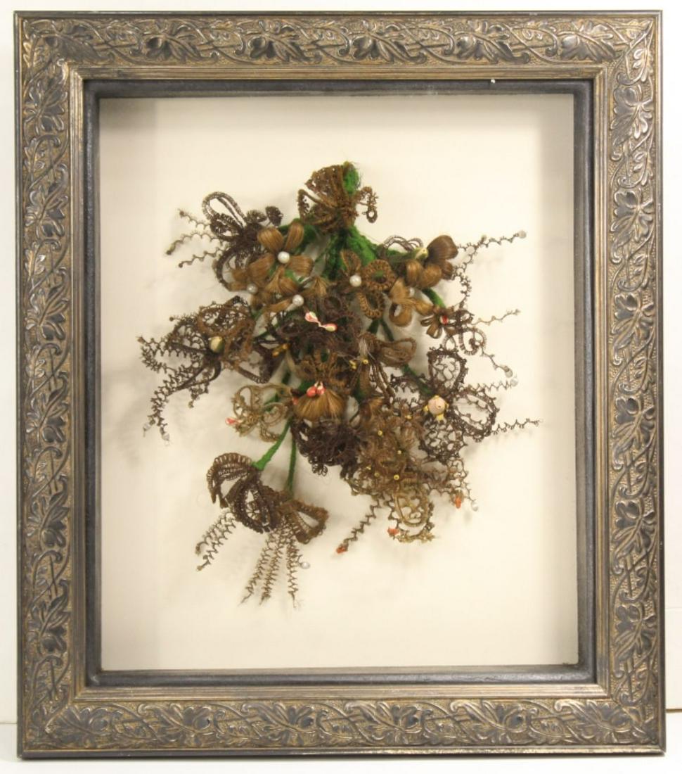 Antique 19th Century Victorian Hair Work Art (1 of 5)