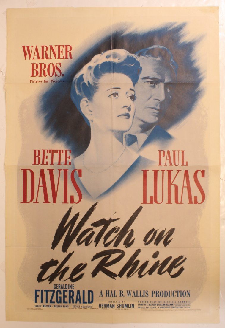 Original Watch On The Rhine Moive Poster (1 of 13)