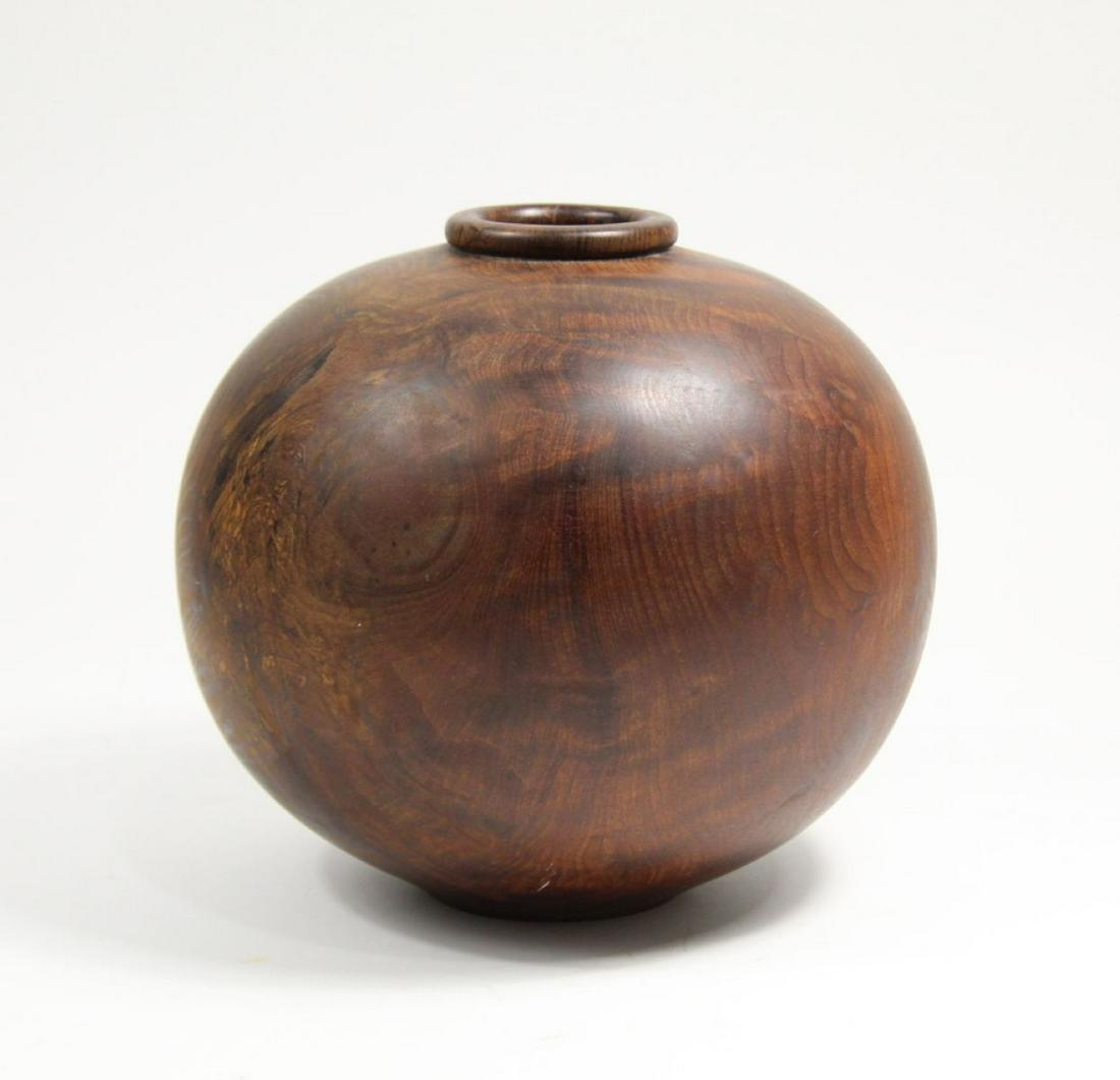 Redwood Woodcraft Orb Vase Signed D. MacFarlane, 1989 (1 of 6)