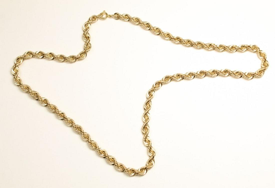 14K Yellow Gold Rope Chain Necklace- 58g (1 of 6)