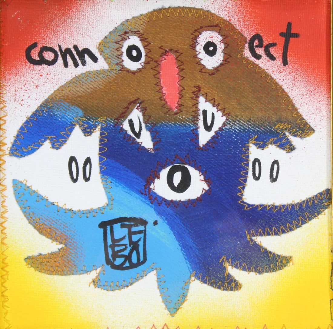 David Le Batard (LEBO) (1972-2023 Florida)  Mixed Media Painting on Canvas (1 of 6)