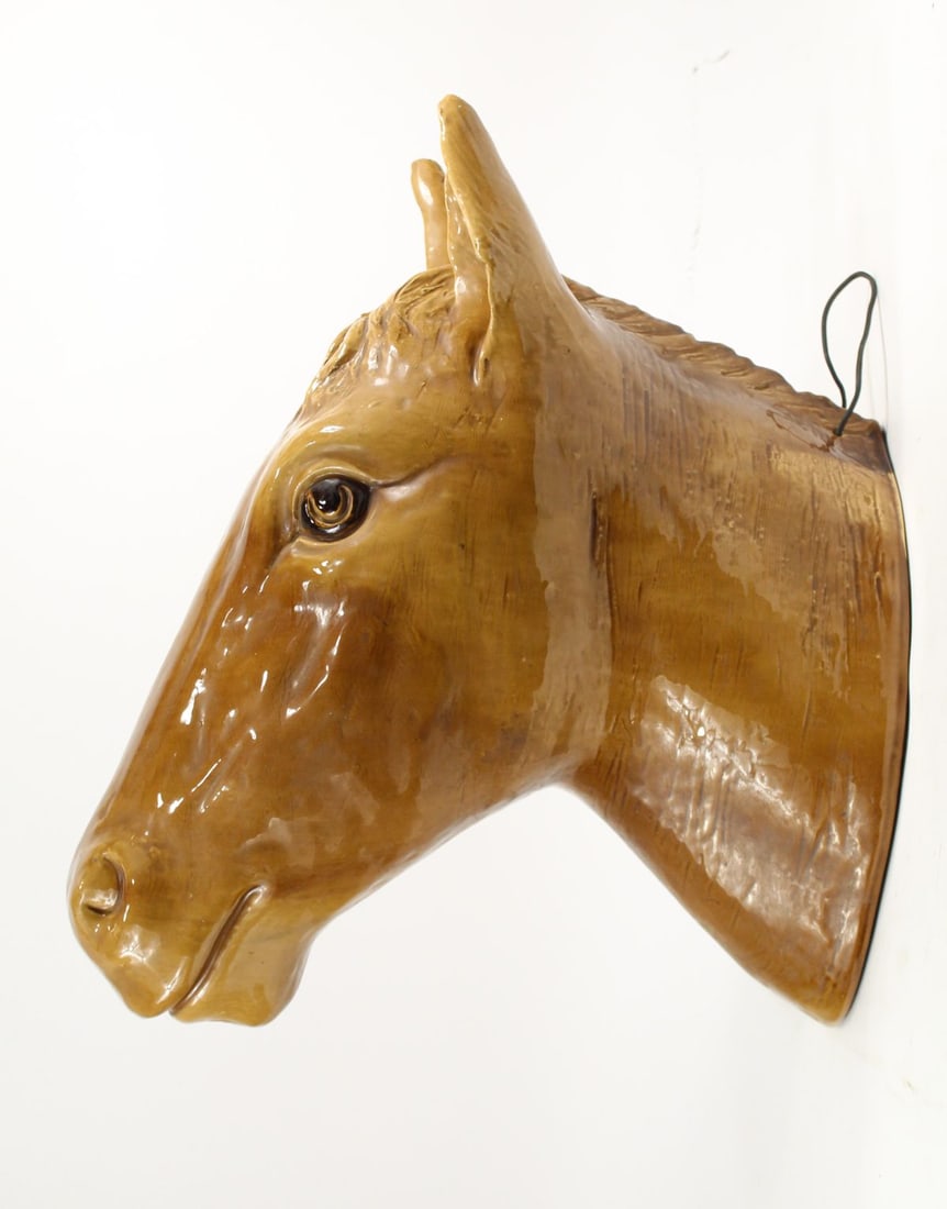 Vallauris French Ceramic Horse Head Large Wall Sculpture (1 of 9)