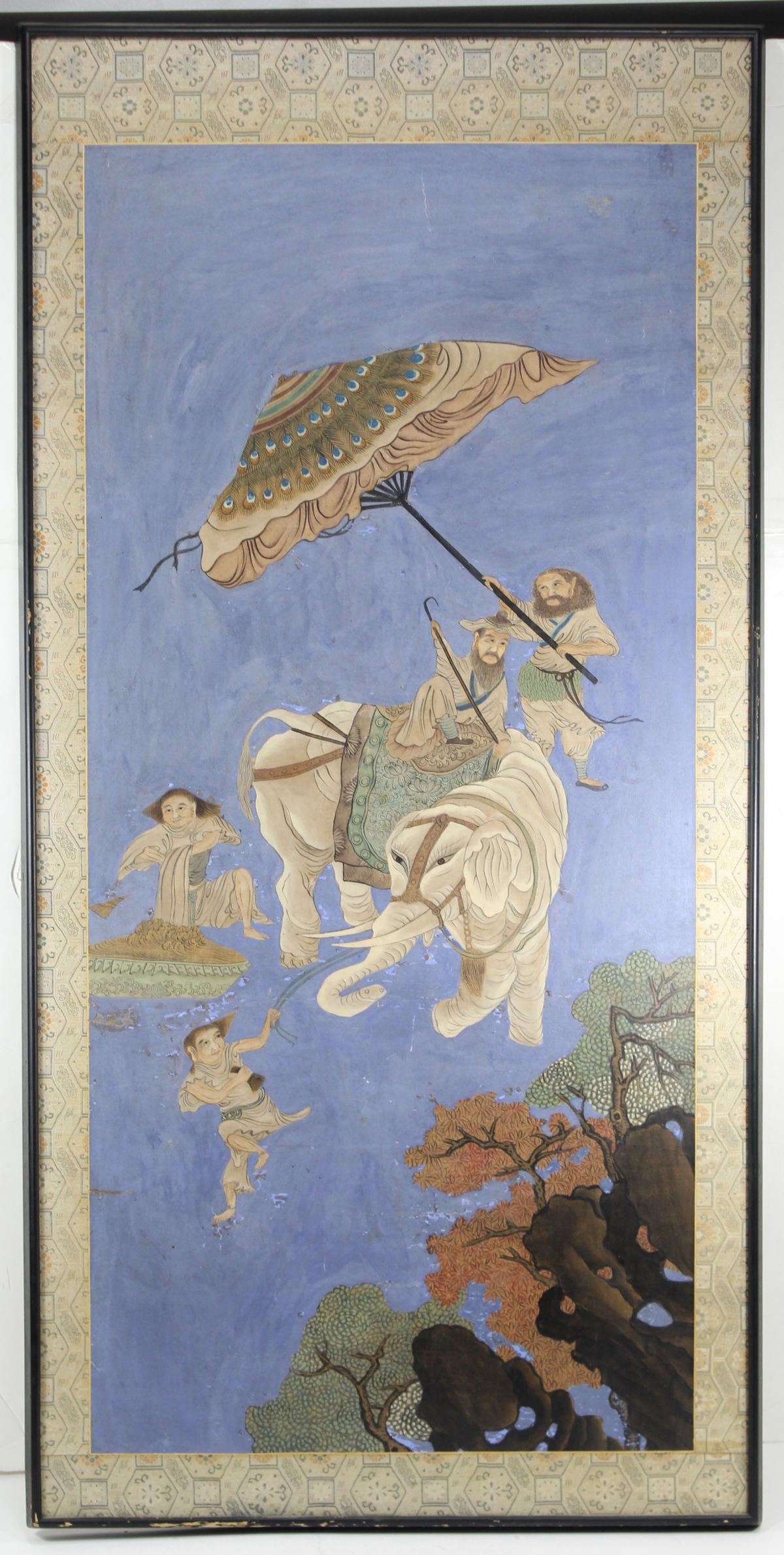 19th Century Chinese Gouache Painting Elephant & Rider (1 of 7)