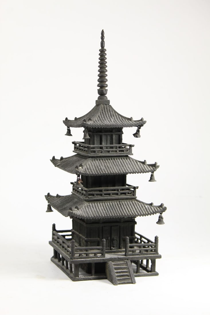 Vintage Japanese Cast Bronze Pagoda Model (1 of 5)