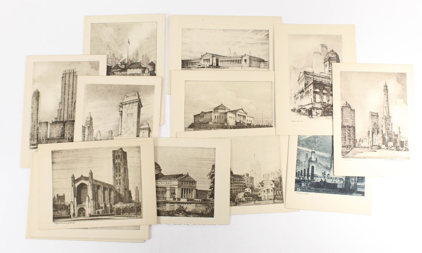 16 Leon Pescheret Etchings Chicago Landmarks 30's (1 of 5)