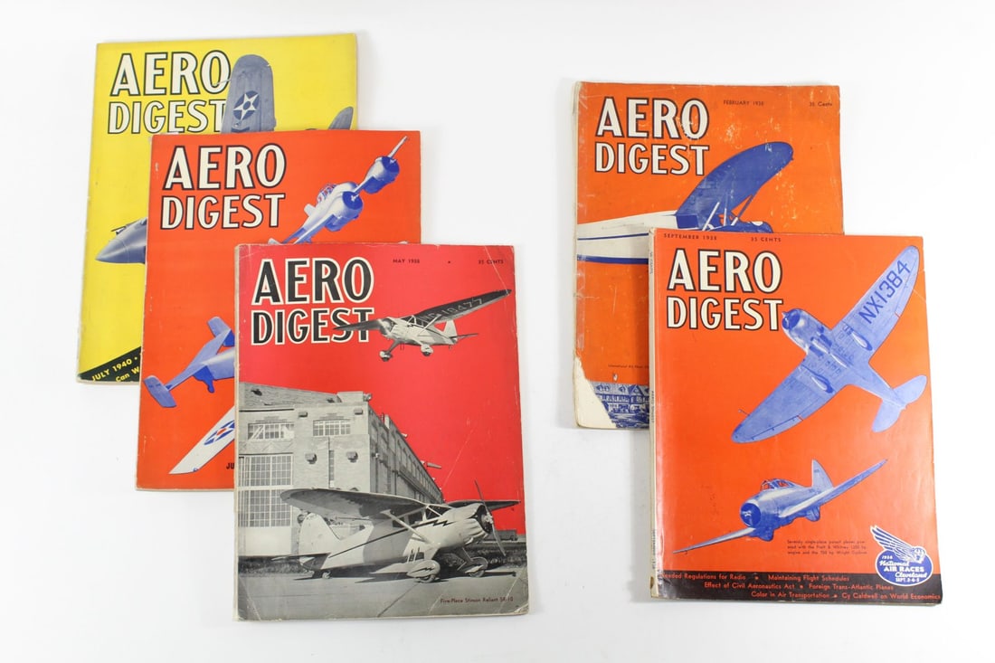 Five Aero Digest Magazines 1938-1940 (1 of 5)
