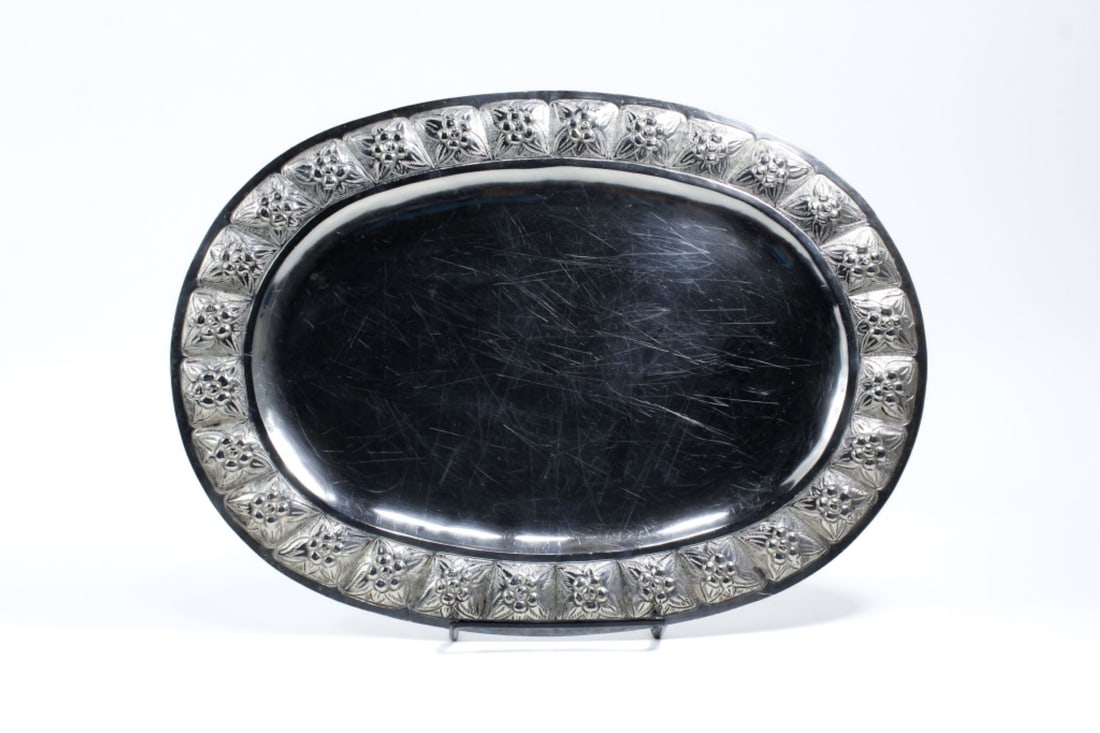 Sanborns Mexico Sterling Aztec Rose Tray (1 of 5)