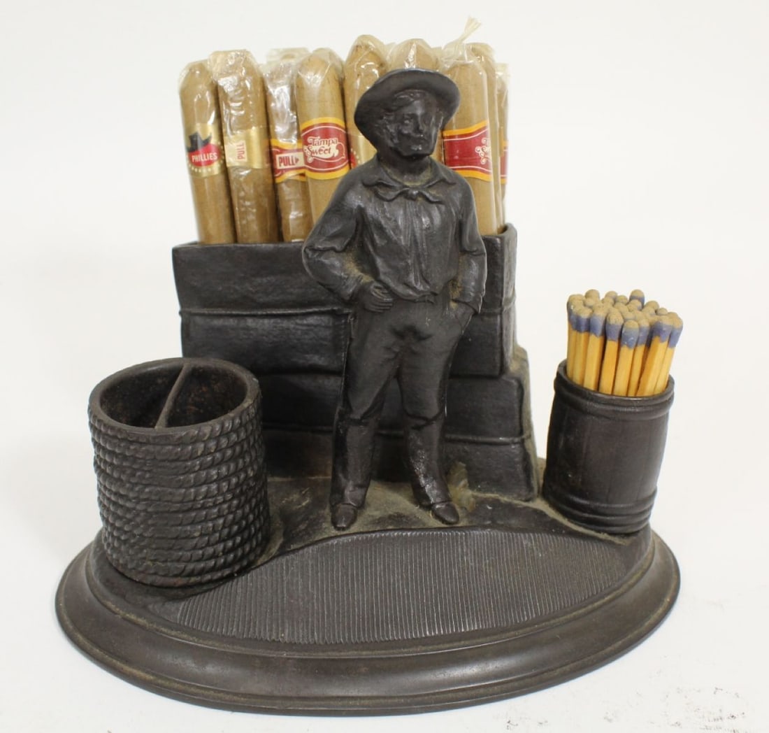 E.G. Zimmermann Metal Figural Cigar Smoking Stand (1 of 9)