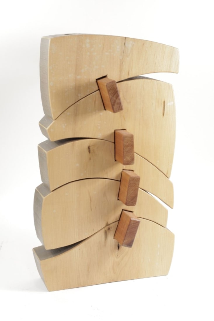 Abstract Wood Sculpture Signed Mark Mitchell (1 of 6)