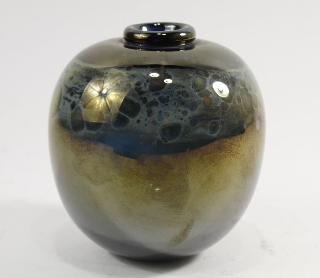 Artist Signed Studio Art Glass Vase (1 of 5)