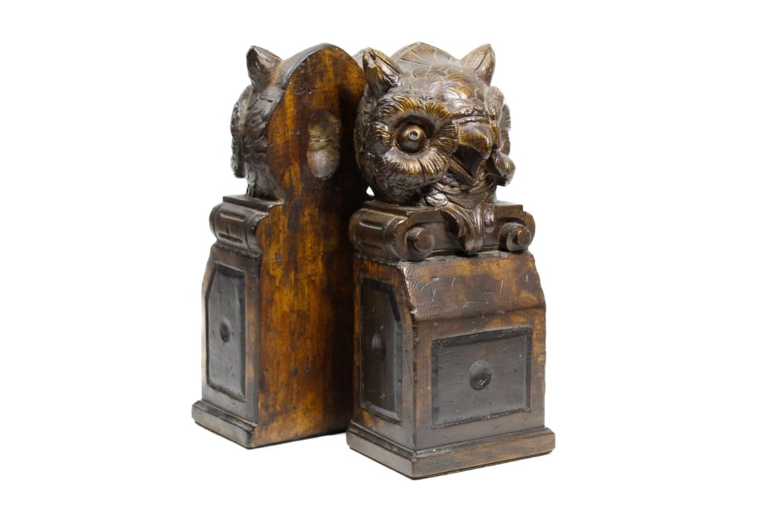 Pair Vintage Owl Bracket Style Bookends (1 of 6)