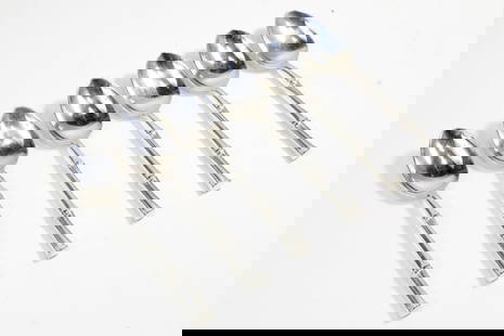 Tiffany & Co. BAMBOO Sterling Silver Teaspoons: Set of 6 Tiffany & Co. sterling silver "Bamboo" pattern teaspoons. Marked TIFFANY & CO. STERLING PAT. to handles. No monograms. The Bamboo pattern was designed by Van Day Truex and introduced in 1961.