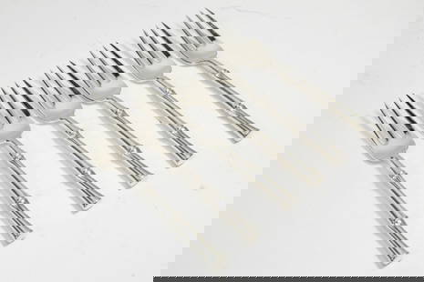 Tiffany & Co. BAMBOO Sterling Silver Dinner Forks: Set of 6 Tiffany sterling silver "Bamboo" pattern dinner forks. Marked TIFFANY & CO. STERLING PAT. to handles. No monograms. The Bamboo pattern was designed by Van Day Truex and introduced in 1961. Ve