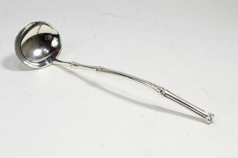 Tiffany & Co. Bamboo Sterling Silver Cream Ladle: Tiffany sterling silver "Bamboo" pattern cream ladle. Marked TIFFANY & CO. STERLING to handle. No monogram. The Bamboo pattern was designed by Van Day Truex and introduced in 1961. Very good condition