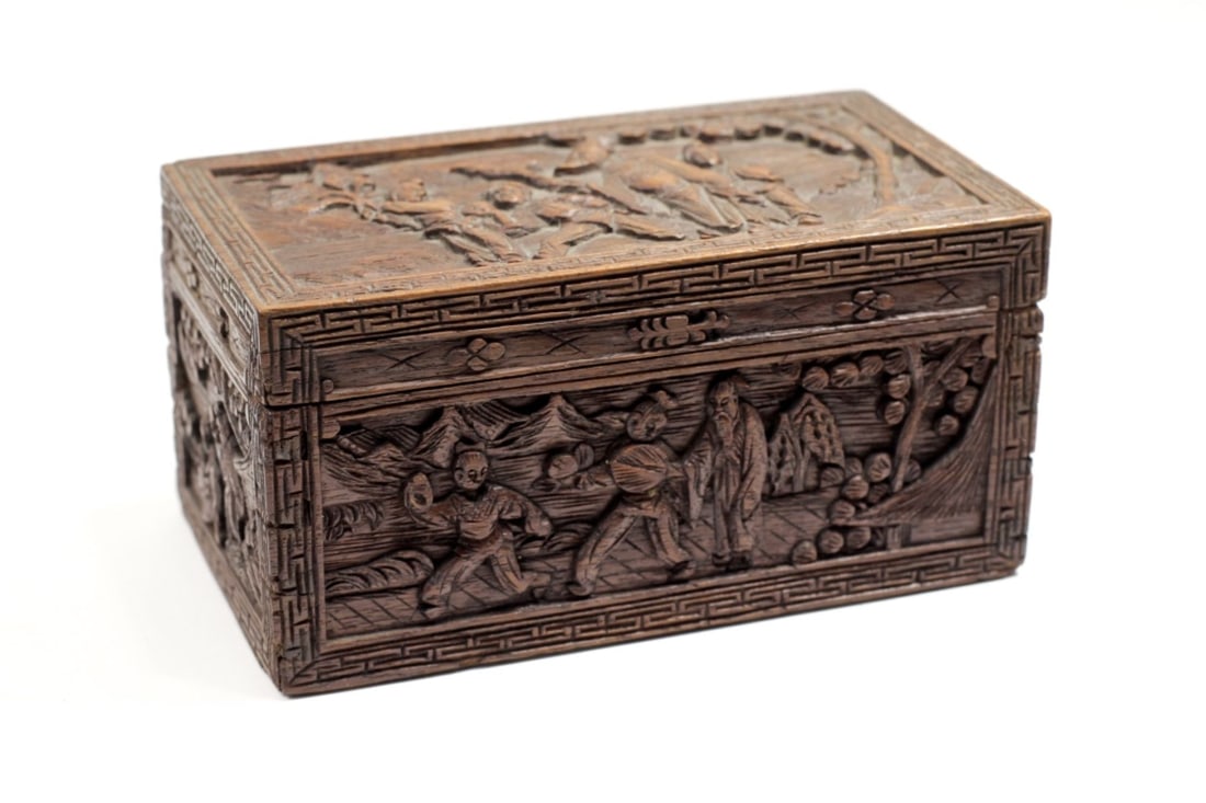 Antique Chinese Hand Carved Wood Box (1 of 6)