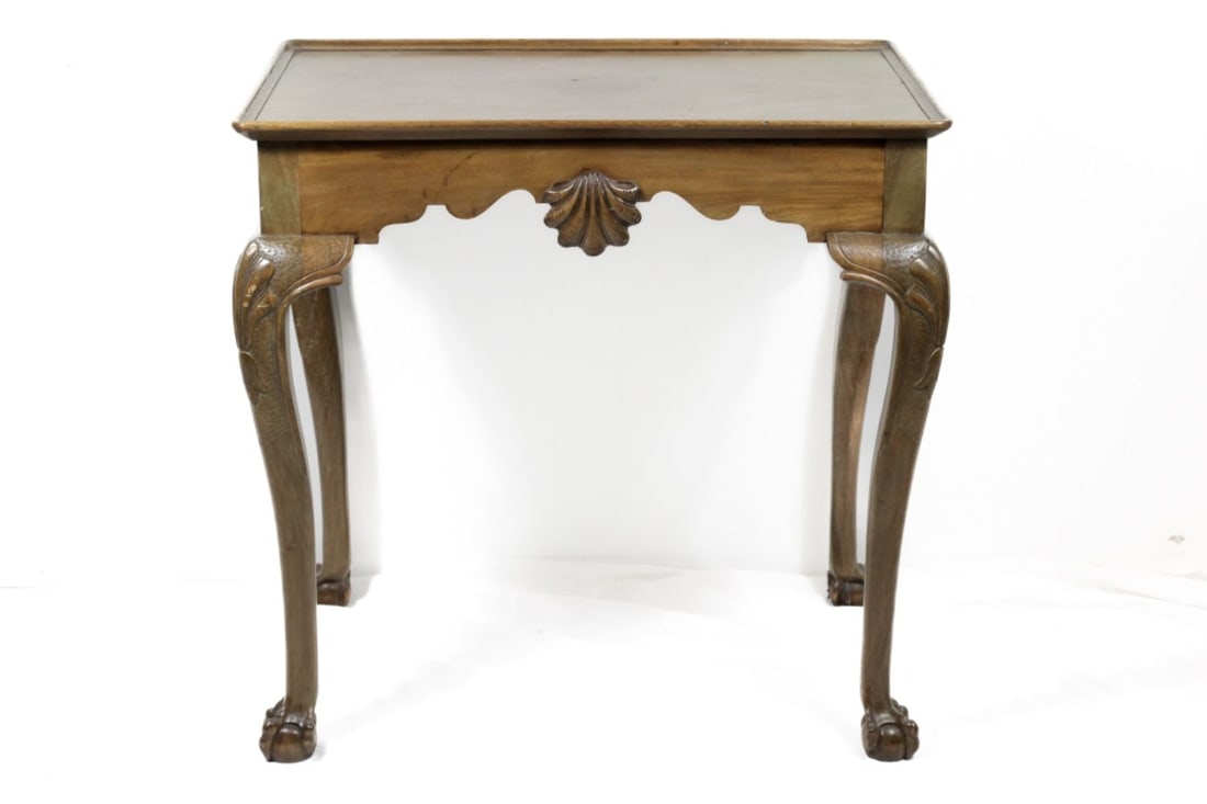 Antique Chippendale Style Claw Foot Side Table (1 of 8)