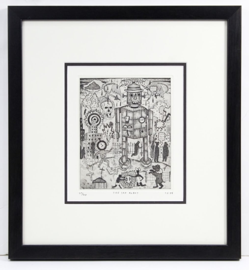 Tony Fitzpatrick "Sad Robot" Ltd Signed Etching (1 of 4)