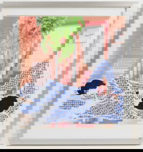 Eric Doeringer "Bootleg Series: Christian Holstad": Eric Doeringer (b.1974 California) "Bootleg Series: Christian Holstad" Mixed Media Artwork, 2007. Unmarked. Print matted and framed in slim silver aluminum frame. Measures 11x10". Excellent condition.