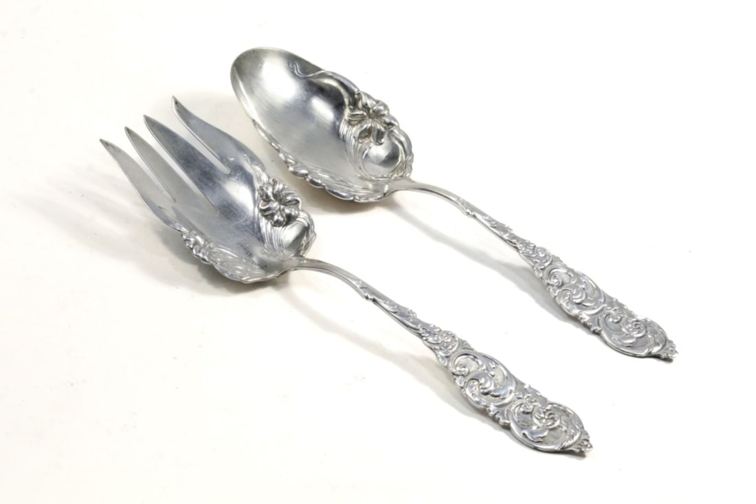 Amston GLADSTONE Sterling Serving Fork & Spoon (1 of 6)