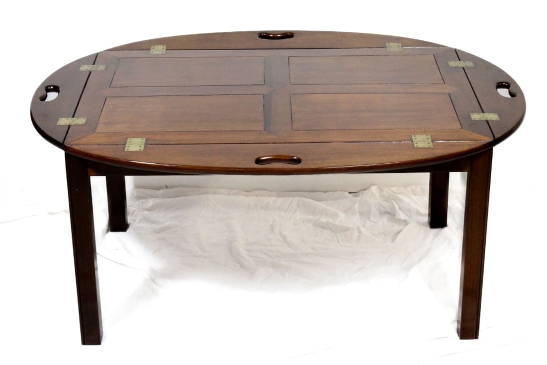 Vintage English Mahogany Butlers Tray Table (1 of 6)