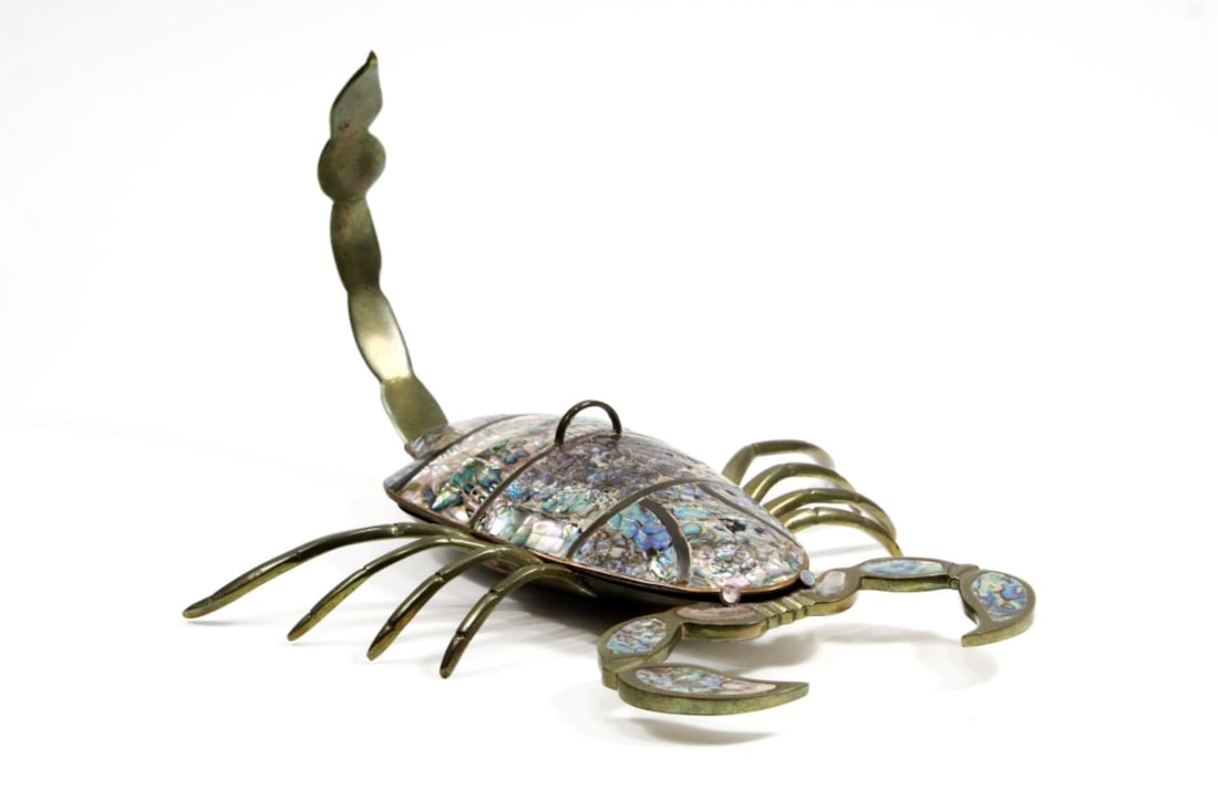 Los Castillo Style Abalone & Brass Scorpion Dish (1 of 8)