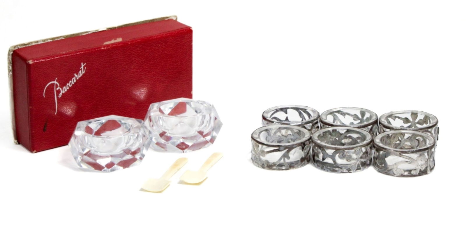 Baccarat Crystal & Sterling Overlay Salt Cellars (1 of 6)