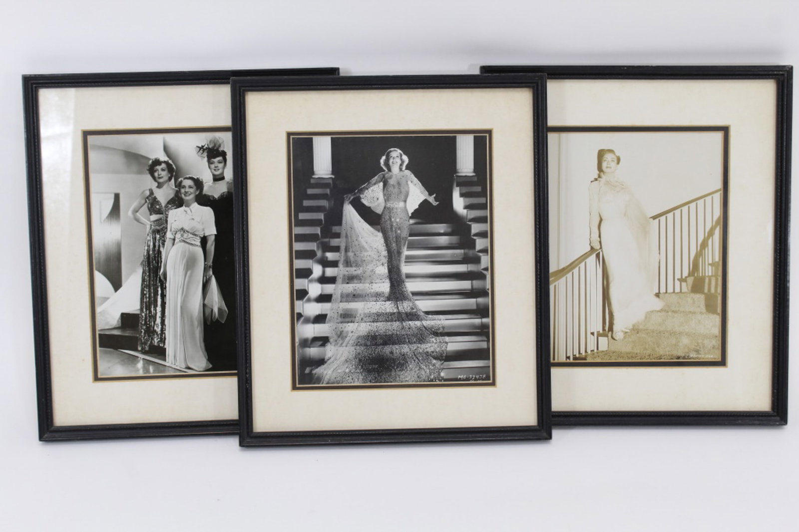 3 Original Hollywood Movie Stills Joan Crawford: 3 Joan Crawford Original Hollywood film still glossy prints. (1) "Dancing Lady" 1933, 10" x 8" photo, double mat with black frame, framed measurements are 13.75" x 11.75", Appears in good condition, u