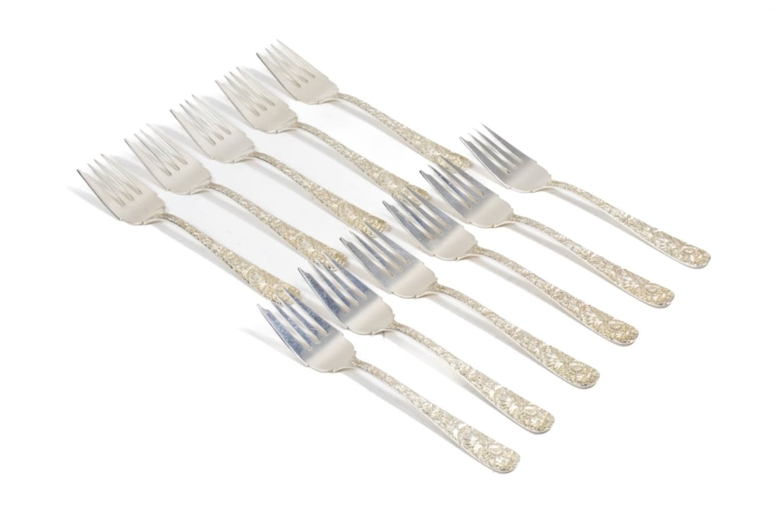 S. Kirk & Son REPOUSSE Sterling Salad Forks (1 of 6)