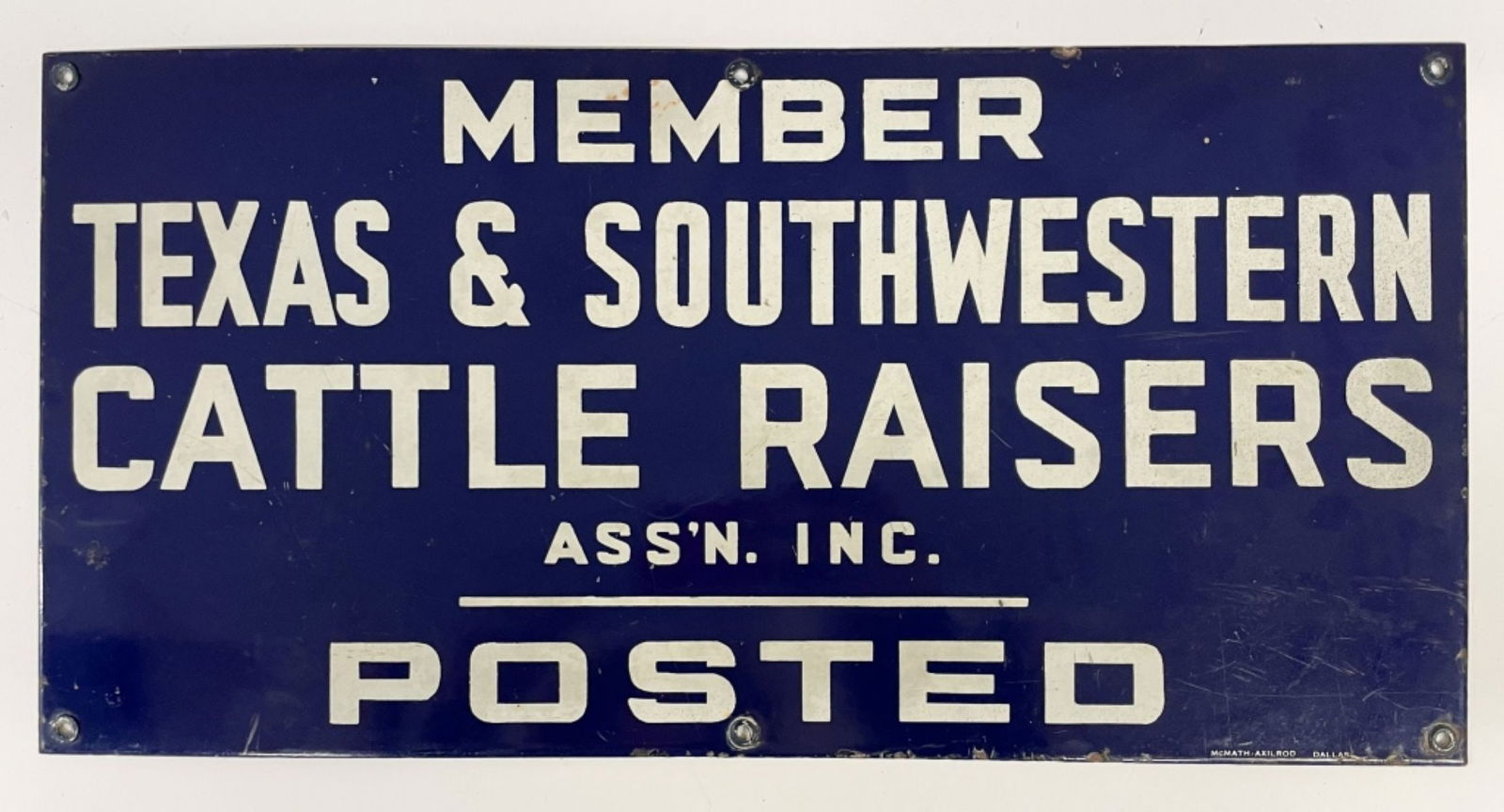 Vintage TEXAS CATTLE RAISERS Enameled Sign (1 of 3)