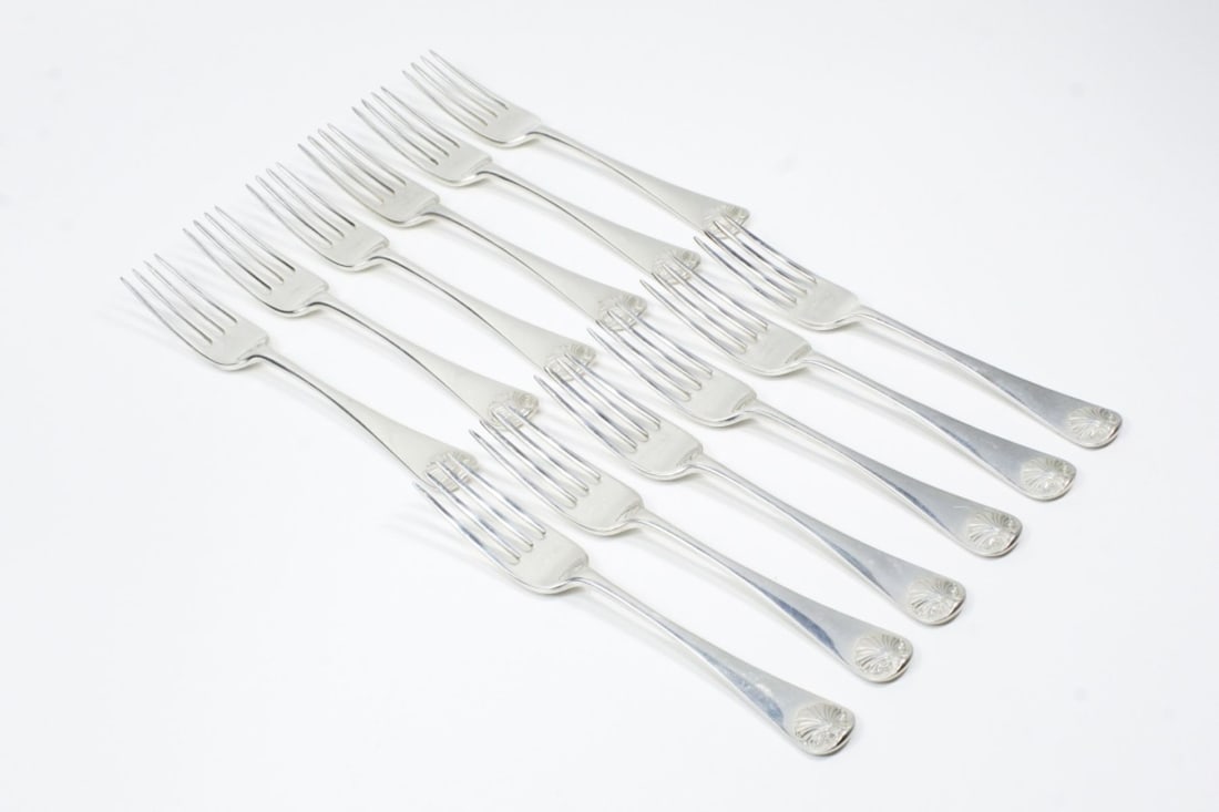 Steiff Sterling WILLIAMSBURG SHELL Dinner Forks (1 of 5)