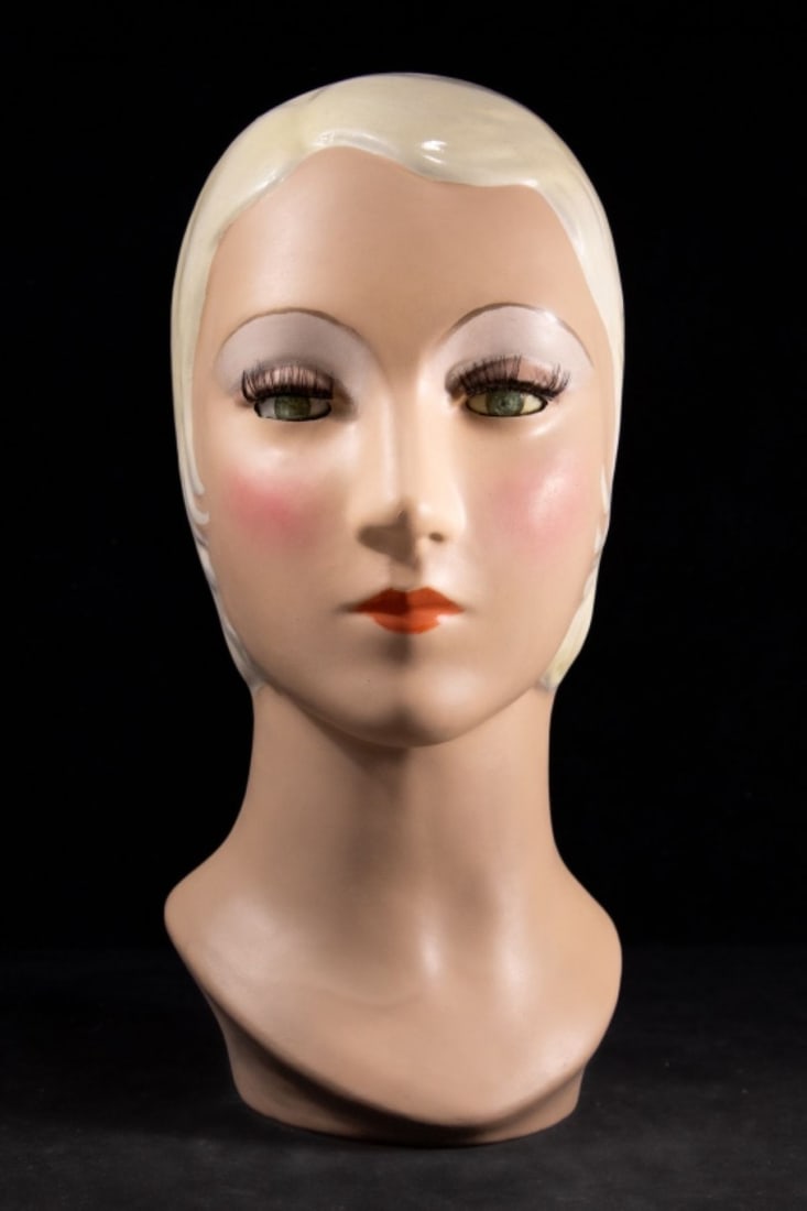 1920's Store Display Women's Head Mannequin (1 of 9)